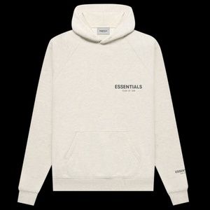 Fear of God Essentials Pullover Hoodie 'Light Heather Oatmeal' – Size US M